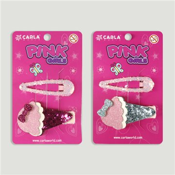 Barrette à cheveux. Glace. Couleurs assorties