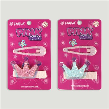 Clip cabello. Corona. Colores surtidos