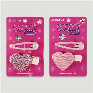 Clip cabello. Corazón. Colores surtidos