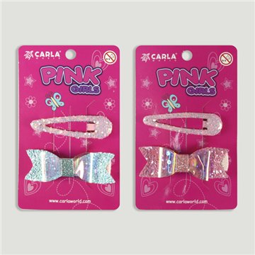 Barrette à cheveux. Nœud semi-transparent. Couleurs assorties