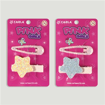 Clip cabello. Estrella. Colores surtidos