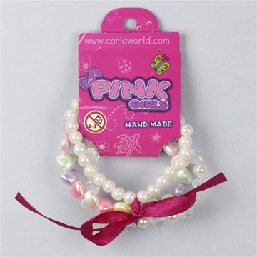 Pulsera con lazo. Corazones irisados. Modelos surtidos