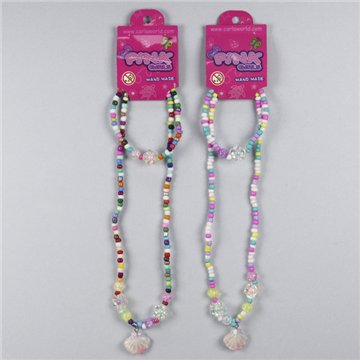 Ensemble collier/bracelet en plastique. Coquillage. Styles assortis
