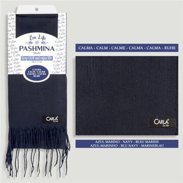 100% Polyester Pashmina. 68x172cm. Color: Navy Blue. Style: Calma
