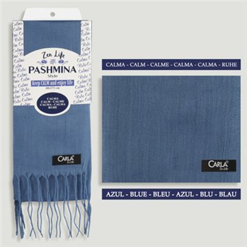 Pashmina 100% Poliéster. 68x172cm. Color: Azul Marino. Modelo: Calma