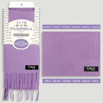 Pashmina 100% Poliéster. 68x172cm. Color: Lila. Modelo: Energía
