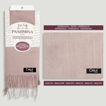 Pashmina 100% Poliéster. 68x172cm. Color: Malva. Modelo: Esperanza