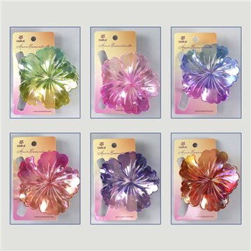 Pinza pelo. Flor hibísco. Colores surtidos