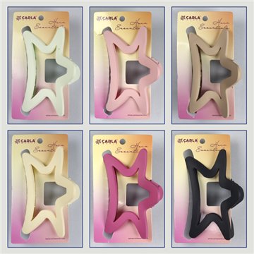 Large hair clip. Matte star. Assorted colors