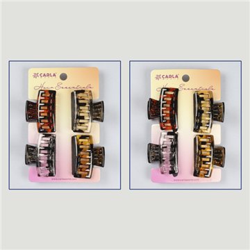 Set of 3 hair clips. Brown basics. Assorted colors