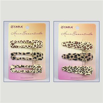 Hair clips set. Animal print. Assorted