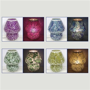 Lámpara India craquelado. Colores surtidos. 18x22cm