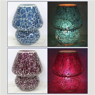 Crackle Indian Lamp. Pink/Blue. 20x30cm