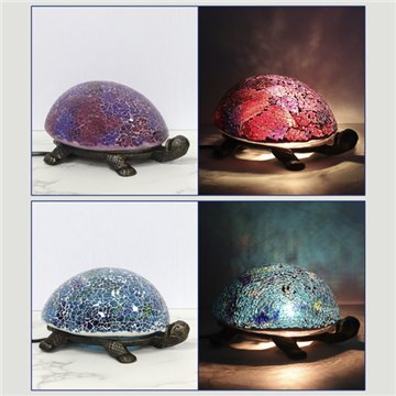 Lámpara resina + cristal. Tortuga. 2 colores. 19x13x10cm