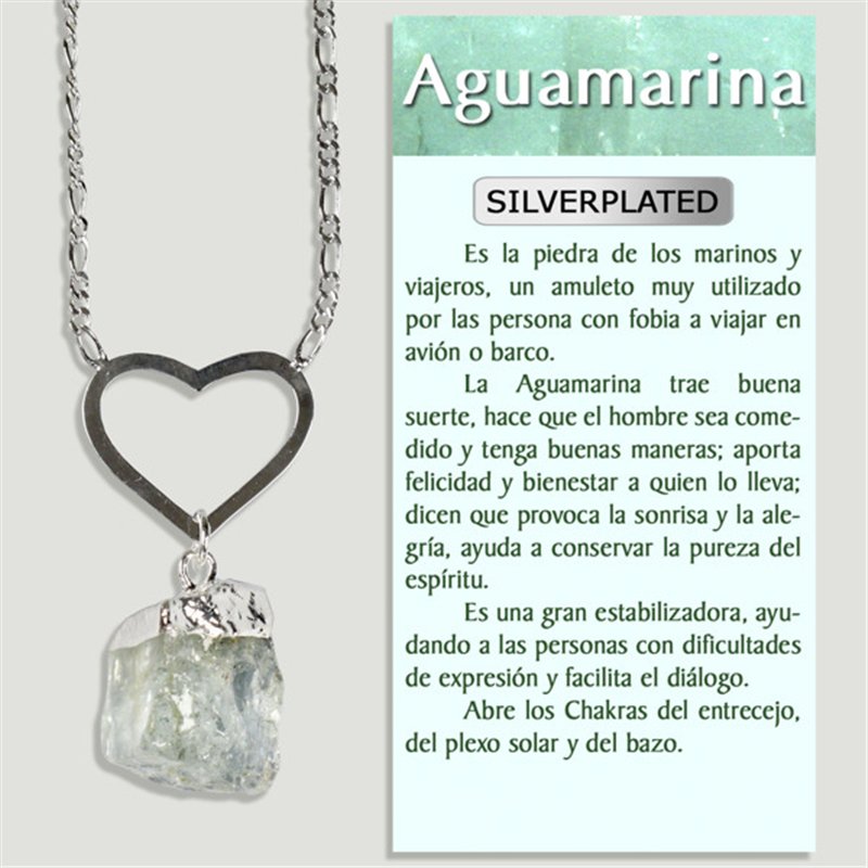 AGUAMARINA. Colgante y cadena Silver plated. 45 mm AGUAMARINA. Colgante y cadena Silver plated. 45 mm
