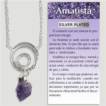 AMATISTA. Colgante y cadena Silver plated. 45 mm