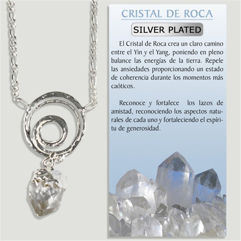 CRISTAL ROCA. Colgante y cadena Silver plated. 45 mm CRISTAL ROCA. Colgante y cadena Silver plated. 45 mm