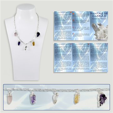 ENERGY QUARTZ. Silver-plated choker. 40-45 mm