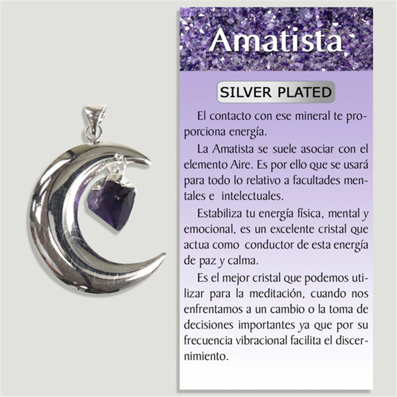 AMATISTA. Colgante en Silver plated. Luna con punta AMATISTA. Colgante en Silver plated. Luna con punta