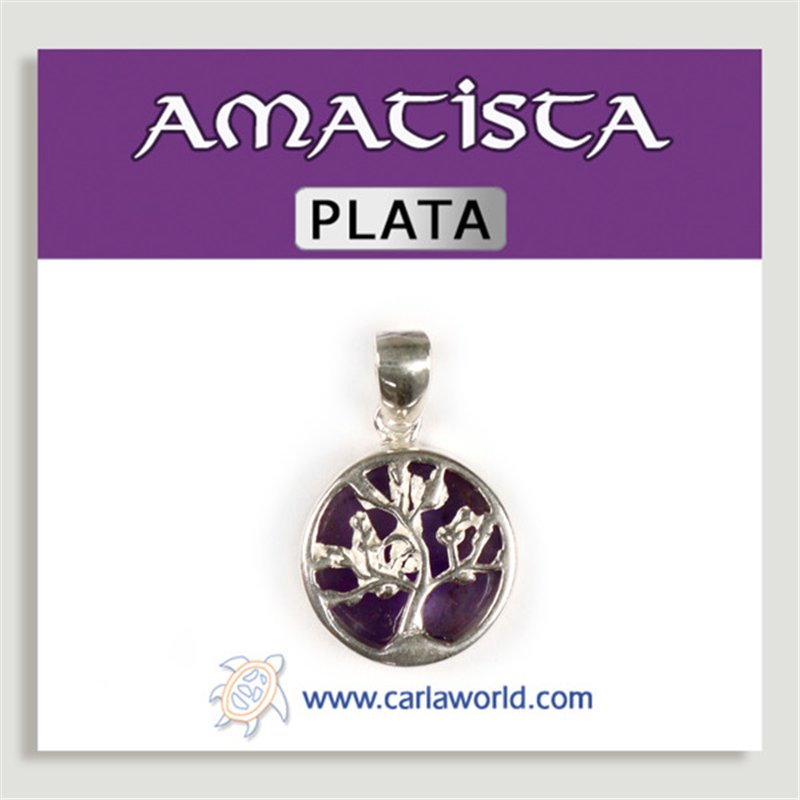 Colgante PLATA. Árbol Vida. Amatista. 18 mm Colgante PLATA. Árbol Vida. Amatista. 18 mm