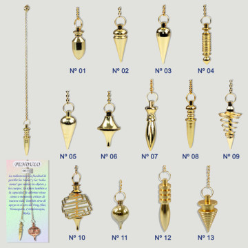 Pêndulo de metal banhado a ouro. Modelos variados.