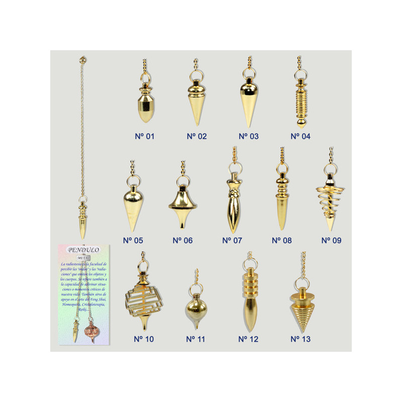 Péndulo metal dorado. Modelos surtidos Péndulo metal dorado. Modelos surtidos