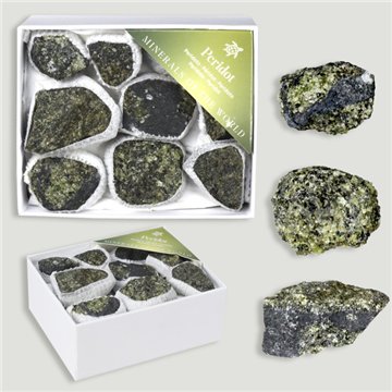 Mineral Box MINI. Peridot. 8x10x4cm