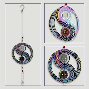 Spinner Chakras. Yin e Yang. Brilhante. 10x23cm