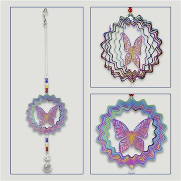 Spinner Chakras. Borboleta. Brilhante. 10x23cm