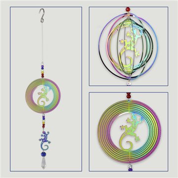 Spinner Duplo Chakras. Lagartixa. Brilhante. 10x30cm