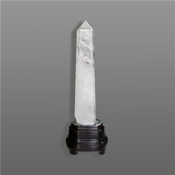 Punta cristal pulido. Base madera. 44x9 cm