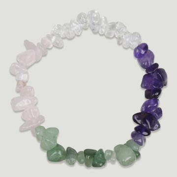 Stretch chip bracelet. Mixed minerals.