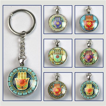Double-sided keychain. Hand of Fatima. Assorted