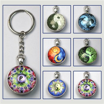 Double-sided keychain. Yin Yang. Assorted