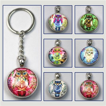 Double-sided keychain. Owl. Assorted
