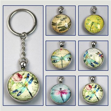 Llavero doble cara. Libélula. Surtidos