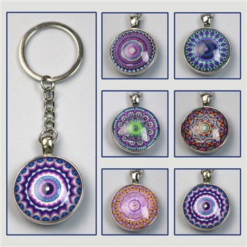 Double-sided keychain. Colorful mandala. Assorted