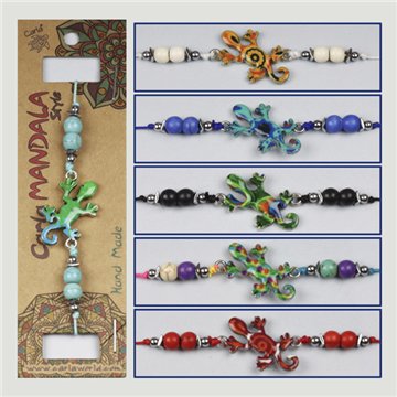 Silver-plated bracelet. Gecko. Assorted