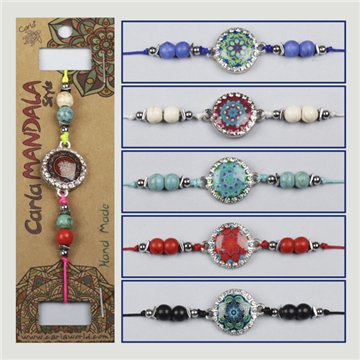 Silver-plated Mandala Crystal Bracelet. Assorted