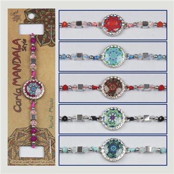Silver-plated Mandala Crystal Bracelet. Assorted