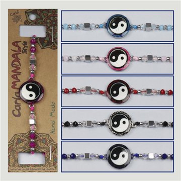 Pulsera Silver plated. Yin Yang. Surtidos