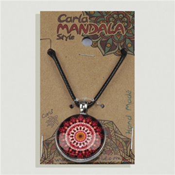Double-sided pendant. Red mandala. Assorted