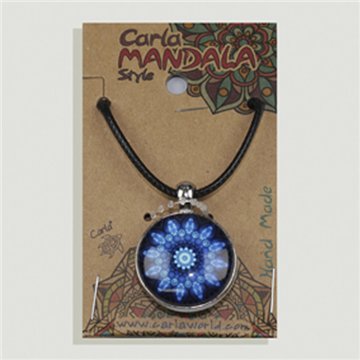 Double-sided pendant. Navy blue mandala. Assorted