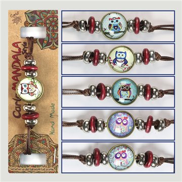 Pulsera doble cara. Búho. Surtidos
