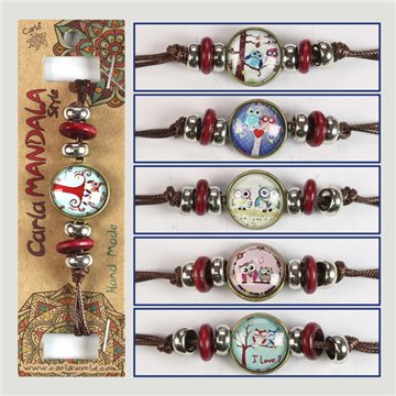 Pulsera doble cara. Búhos. Surtidos