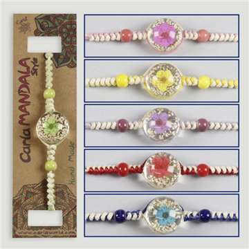 Pulsera esfera. Flor fondo pétalos. Surtidos