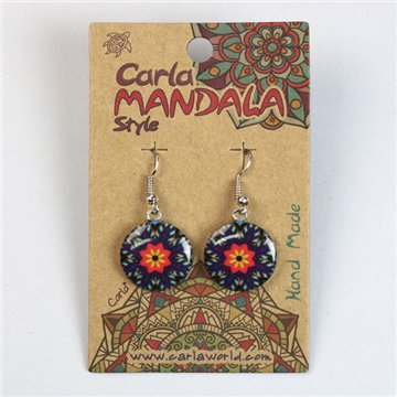 Silver-plated earrings. Mandala circle. Assorted