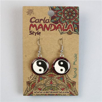 Silver-plated earrings. Yin Yang. Assorted
