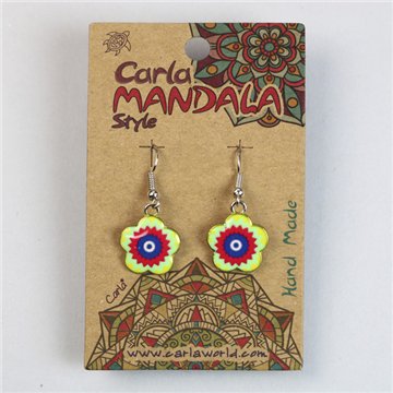 Silver-plated earrings. Mandala flower. Assorted