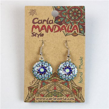 Silver-plated earrings. Mandala circle. Assorted